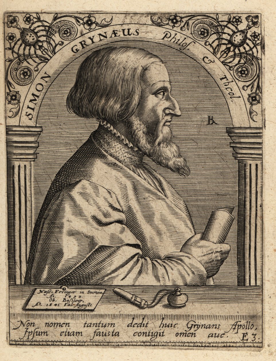 Simon Griner; 1493-1541, estudioso alemão. de Theodore de Bry