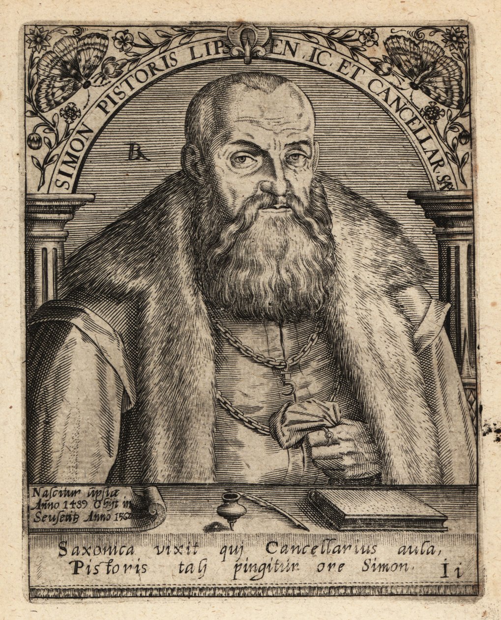 Simon Pistoris, o mais novo, jurista alemão. de Theodore de Bry