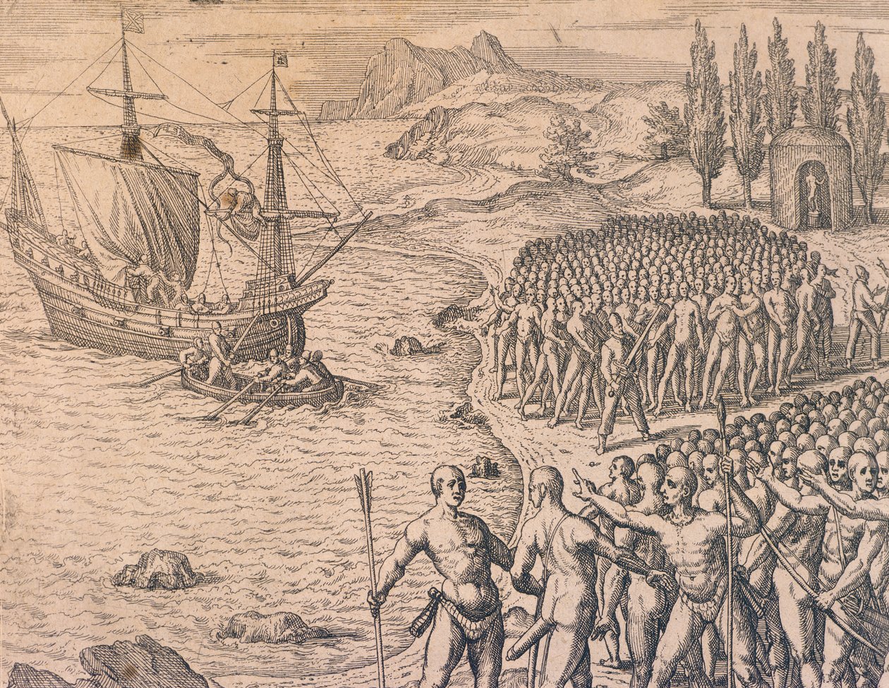 A chegada dos portugueses ao Peru de Theodore de Bry