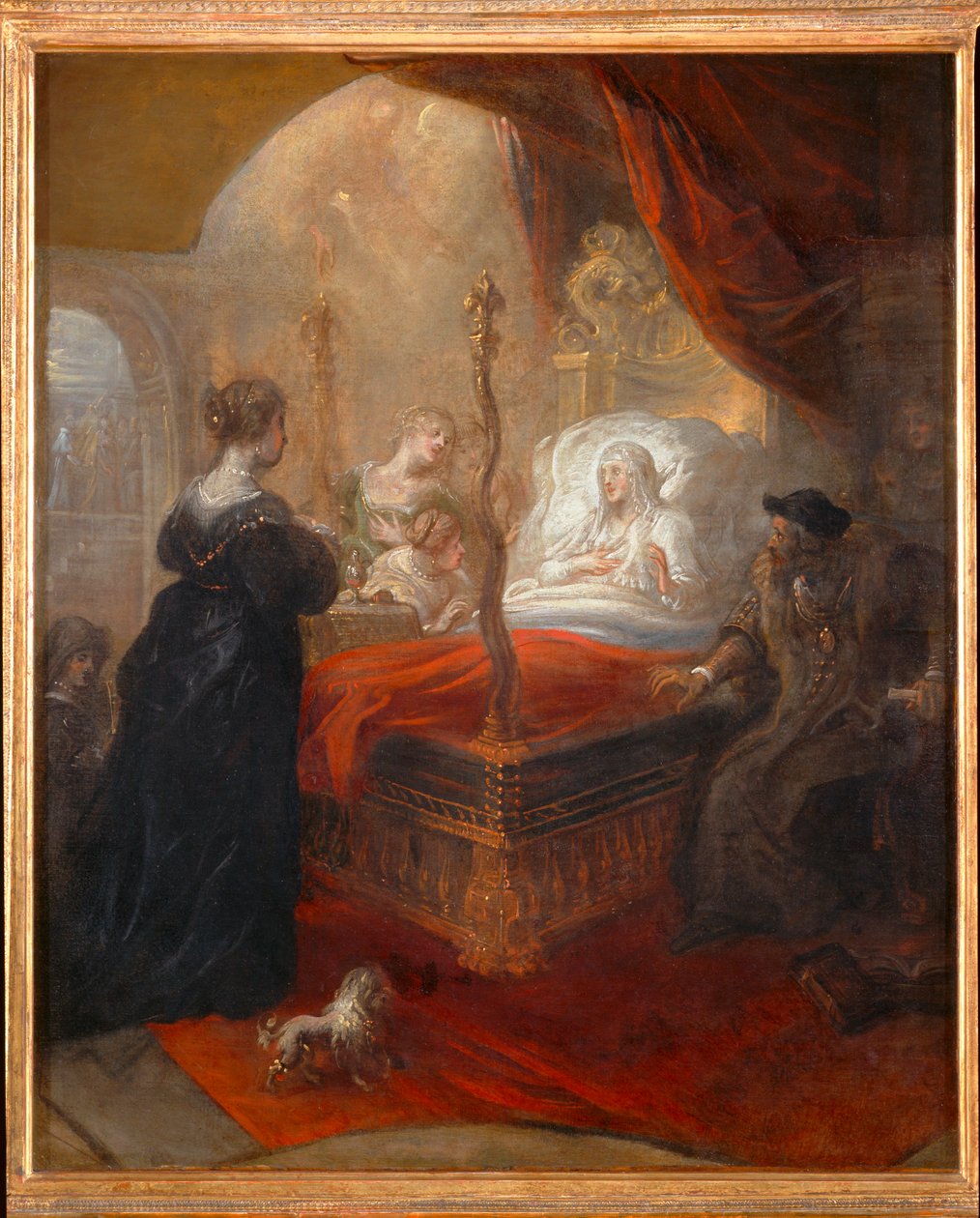 São Francisco de Paula profetizando um filho a Luísa de Saboia ... de Theodore van Thulden