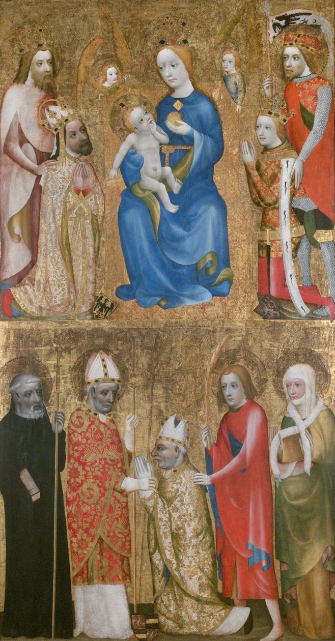 Pintura Votiva do Arcebispo Jan Ocko de Vlasim, ca 1370 de Theodoric of Prague,