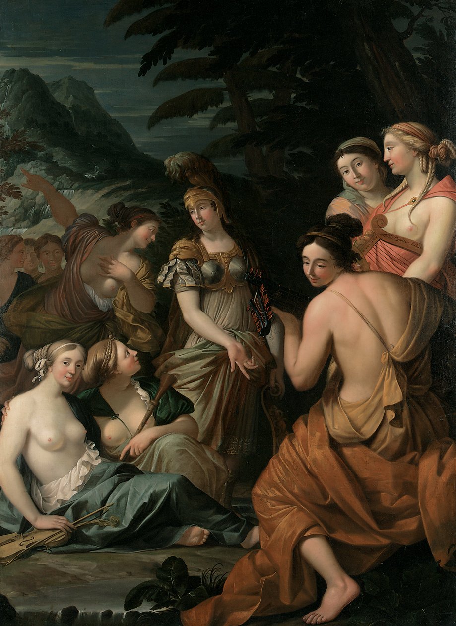 Minerva e as Musas no Monte Helicon, 1675 de Theodorus van der Schuer