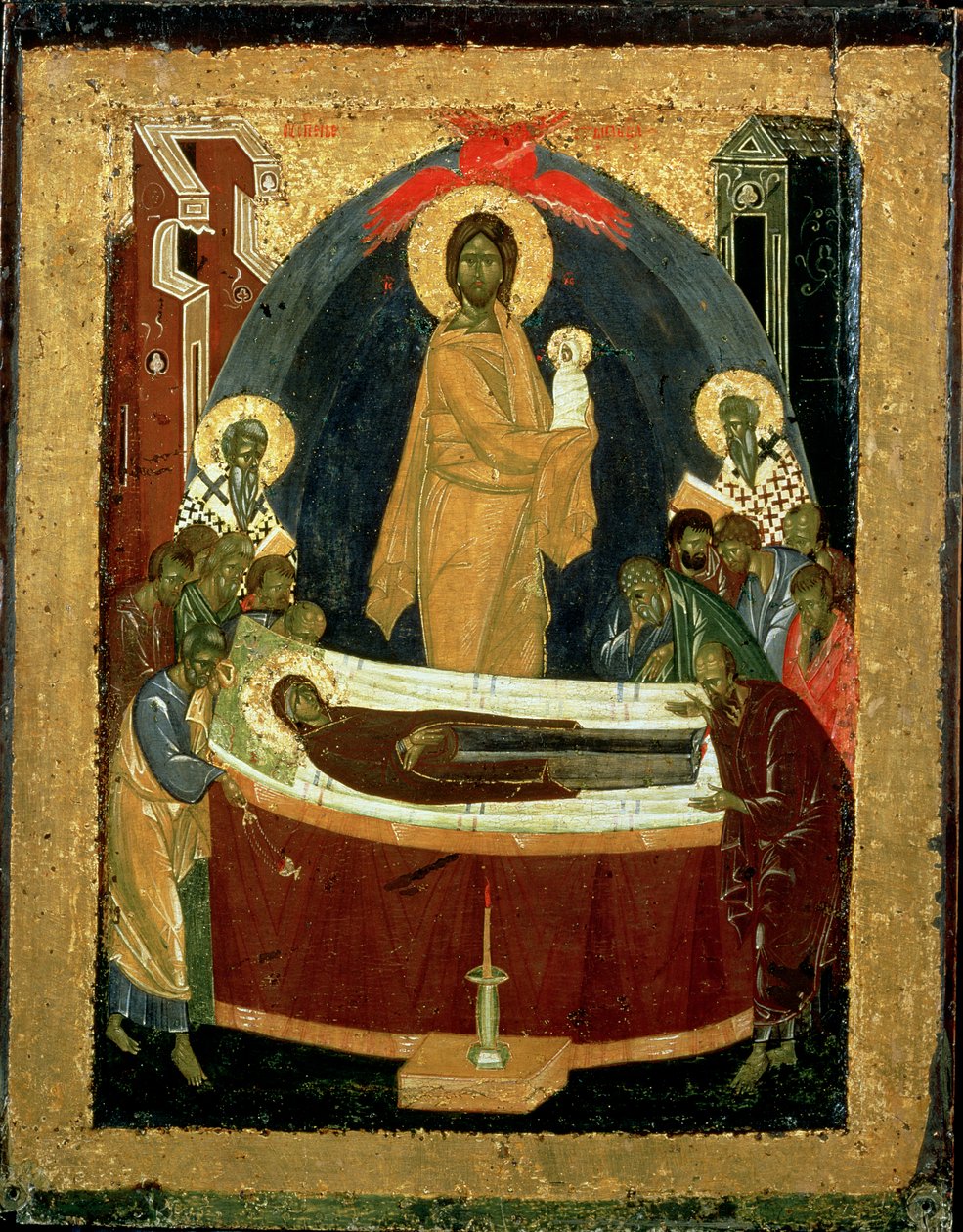 A Dormição, c.1392 (têmpera no painel) de Theophanes the Greek