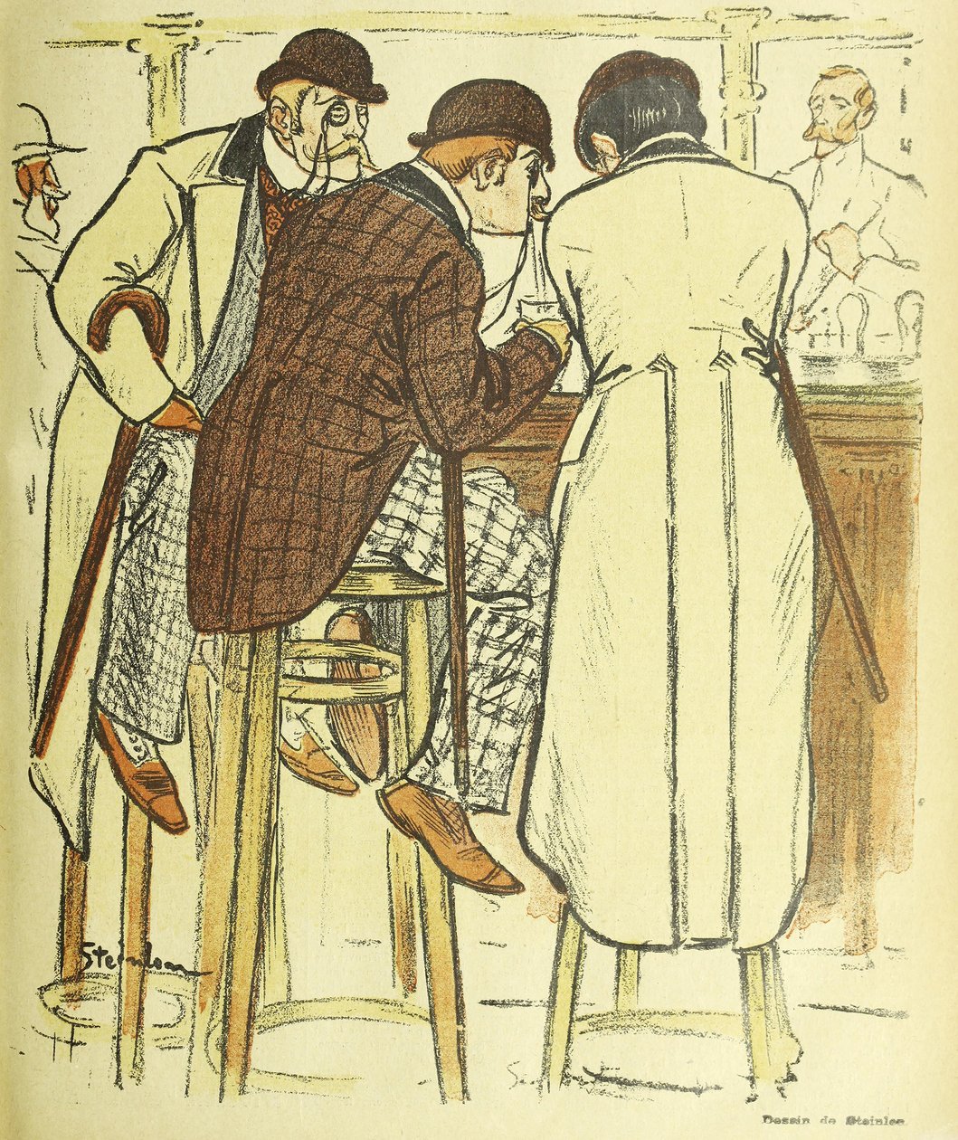 No bar, de Gil Blas Illustre, pub. 1899 de Théophile Alexandre Steinlen