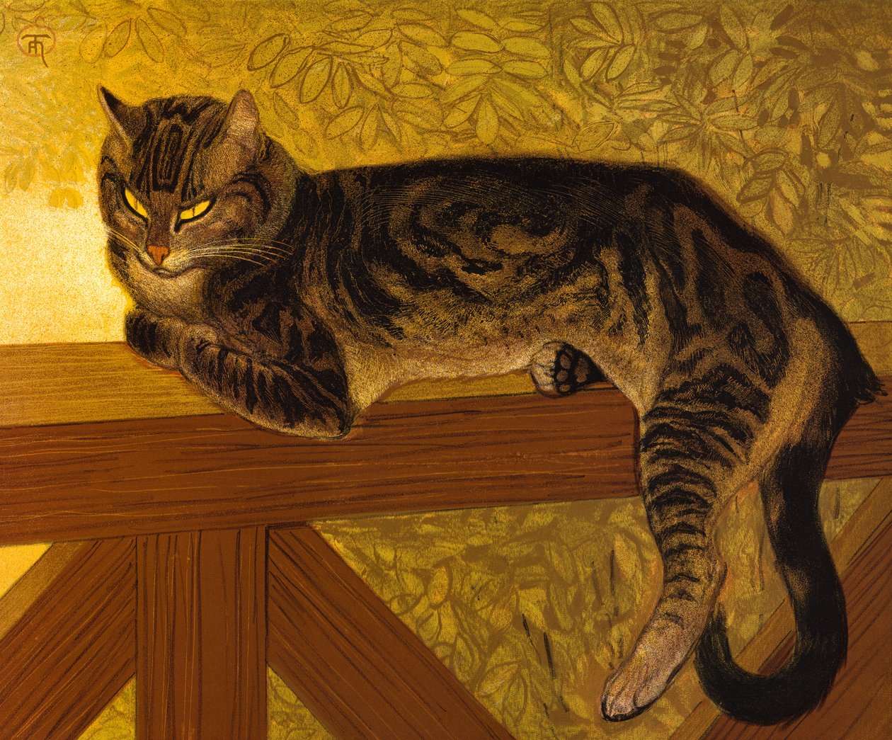Verão, gato em uma balaustrada, 1909 de Théophile Alexandre Steinlen