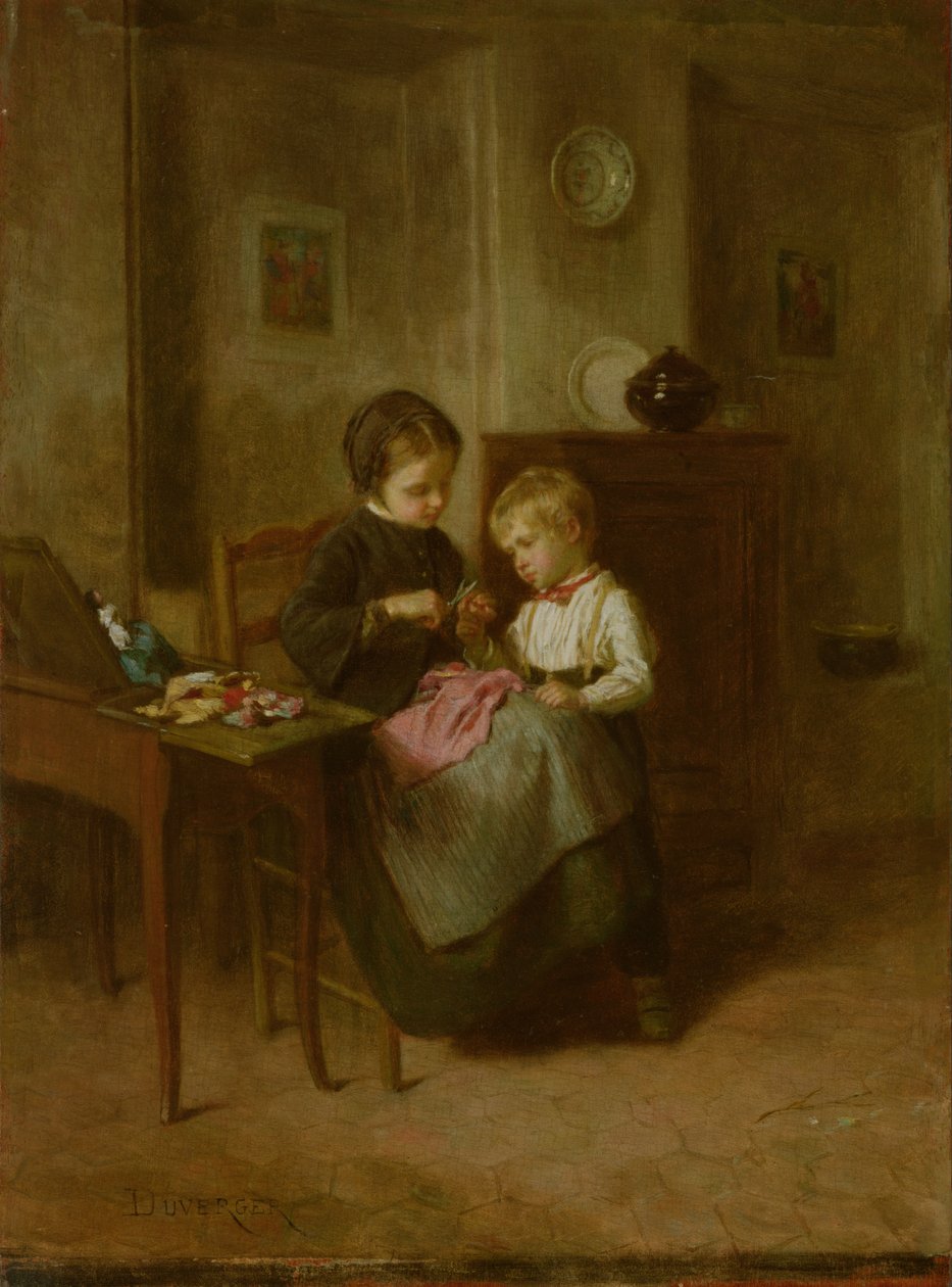 A lição de costura de Theophile Emmanuel Duverger