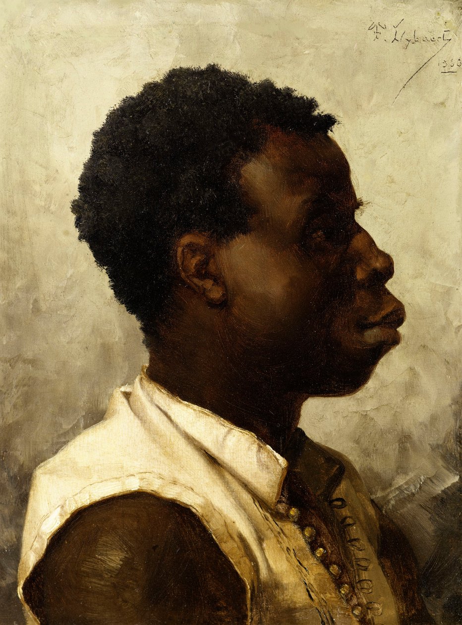 Retrato de um jovem africano, 1883 de Theophile Marie Francois Lybaert