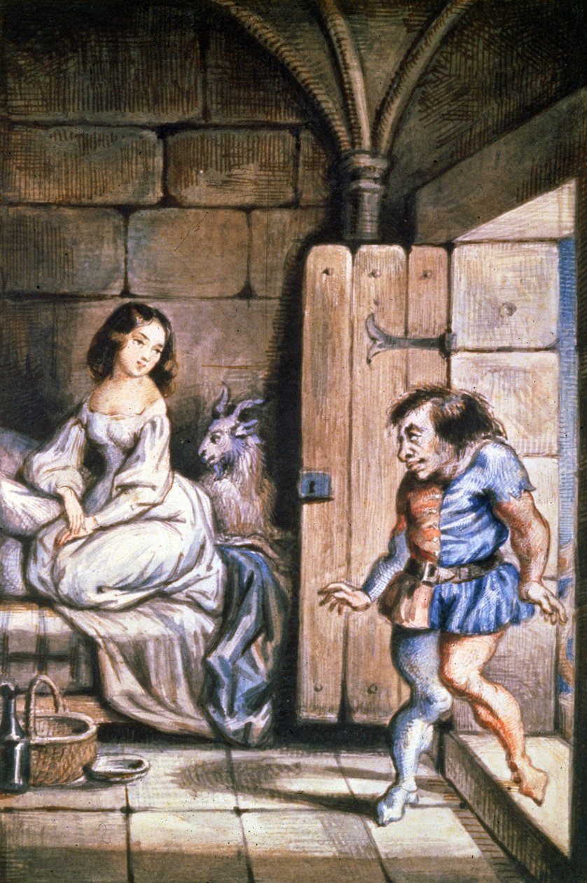 Esmeralda e Quasímodo, c.1831-1835 (ilustração) de Theophile (after) Gautier
