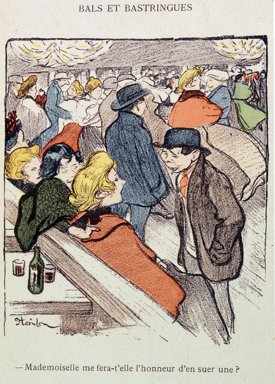 Balsas e Bastringues: Será que a Miss vai dar-me a honra de suar um? Em "In Life", por Steinlen de Théophile Alexandre Steinlen