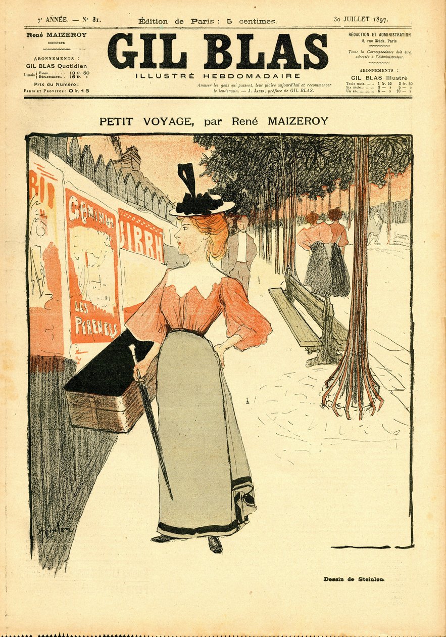 Capa do "Gil Blas". de Théophile Alexandre Steinlen