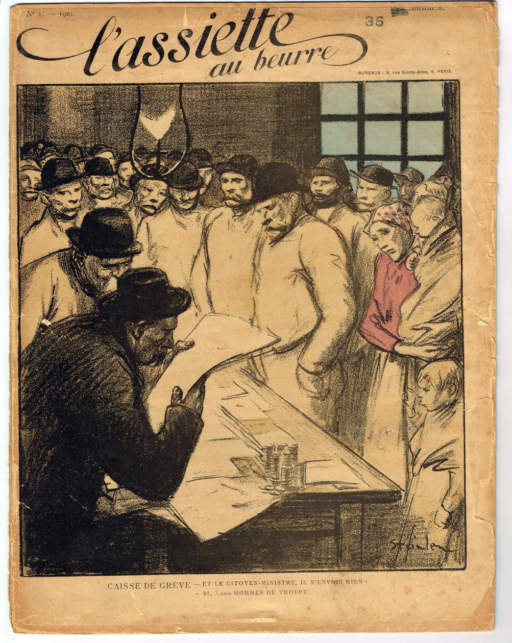 Capa do "The Butter Plate", número 1, Satirical in Colors de Théophile Alexandre Steinlen