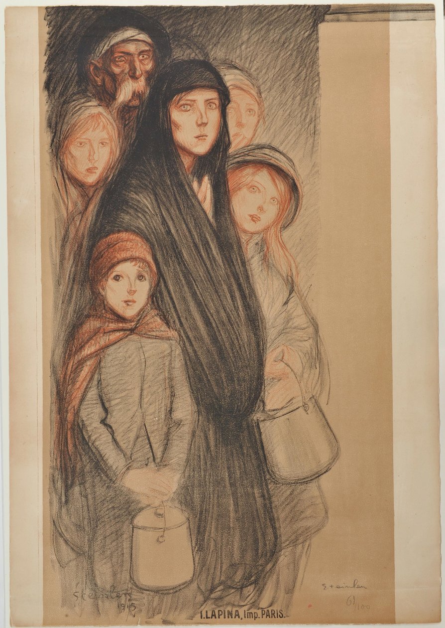 Na Bélgica, os belgas têm fome, 1915 de Théophile Alexandre Steinlen
