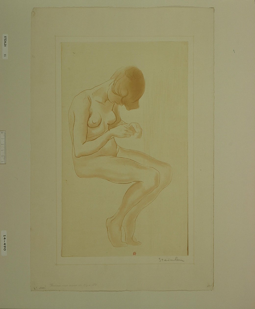[Mulher a pintar as unhas (6.º grande nu)] de Théophile Alexandre Steinlen