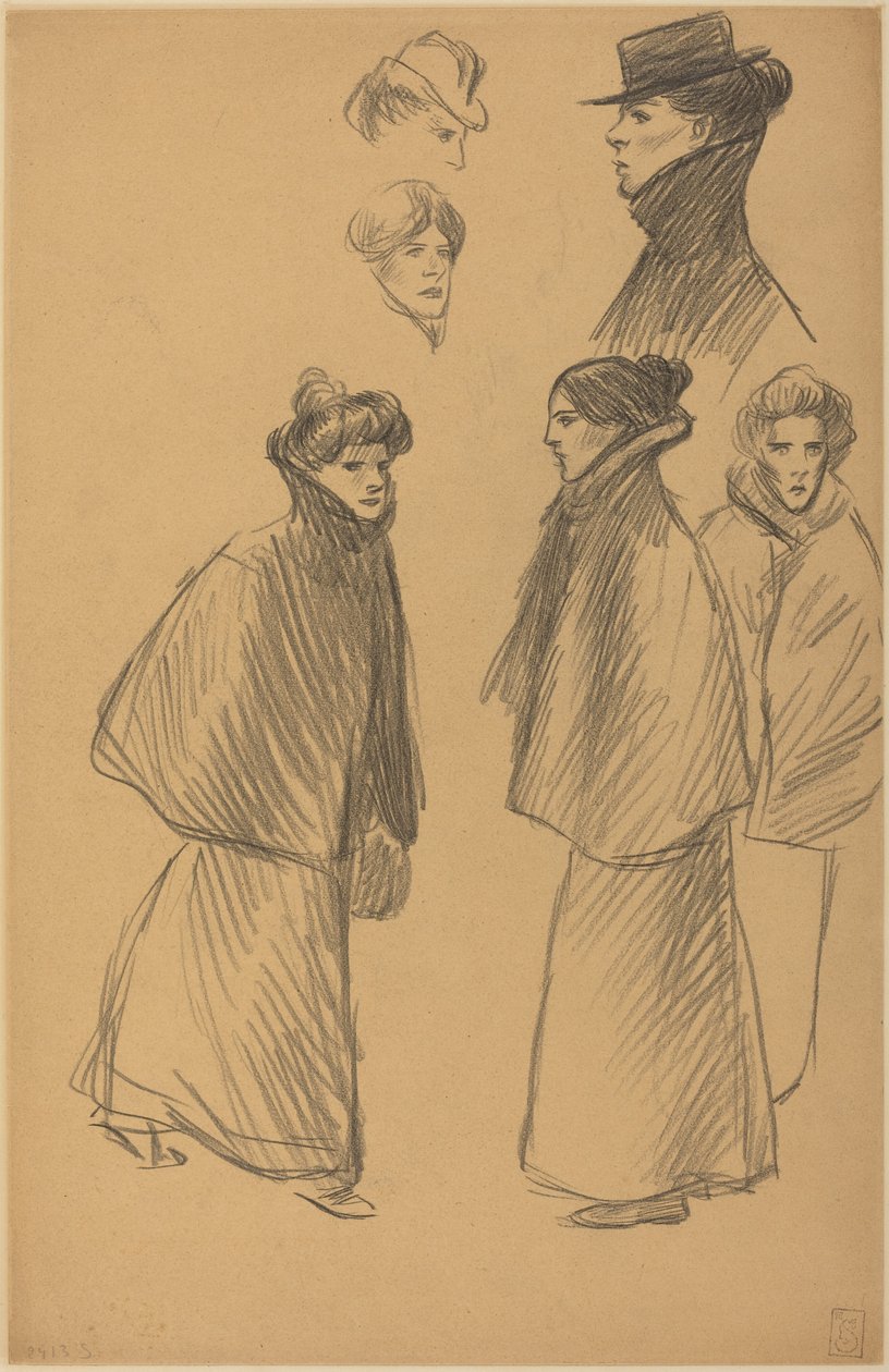 Estudos de figuras [recto] de Théophile Alexandre Steinlen