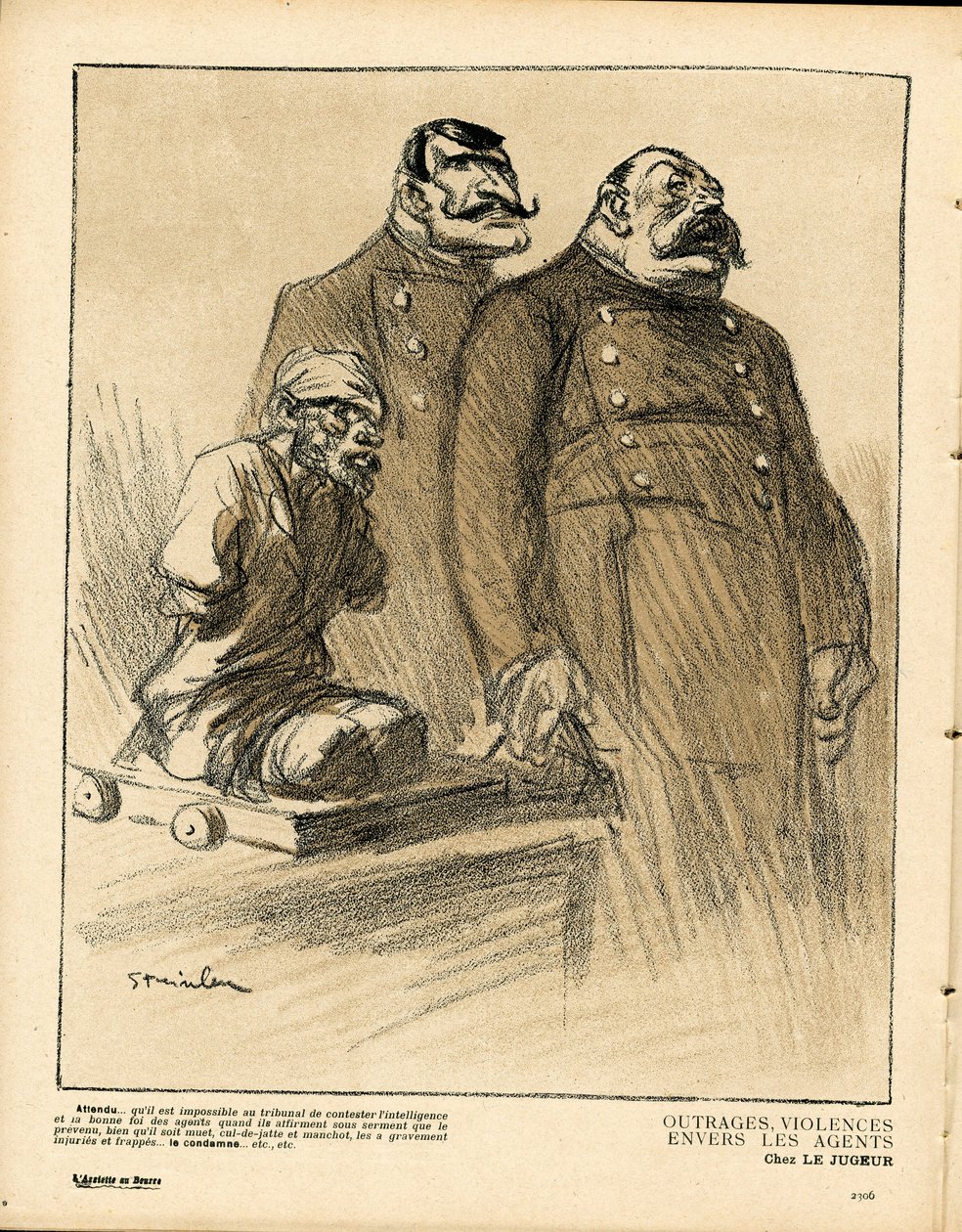 A Placa de Manteiga, número 357, de cor satírica de Théophile Alexandre Steinlen