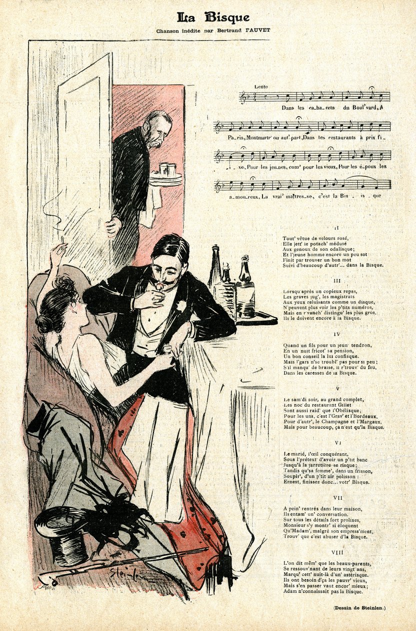 Última página da revista Gil Blas não. 4 de Janeiro 22 de Théophile Alexandre Steinlen