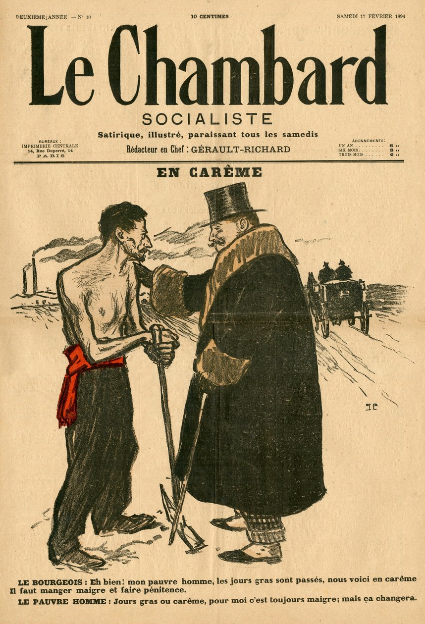 Le Chambard socialiste, número 10, Satirical em cores de Théophile Alexandre Steinlen