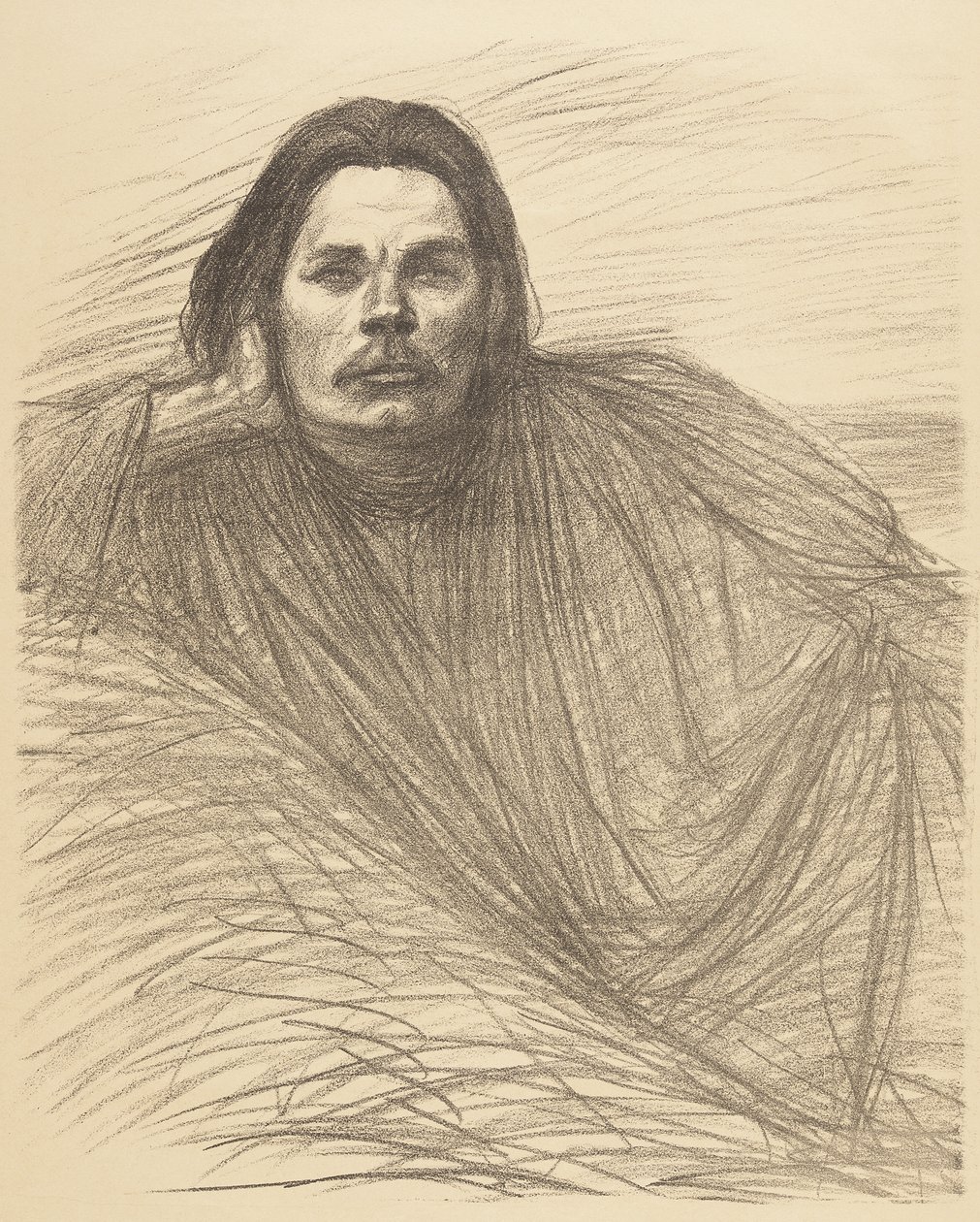 Retrato de Maksim Gorki deitado de Théophile Alexandre Steinlen