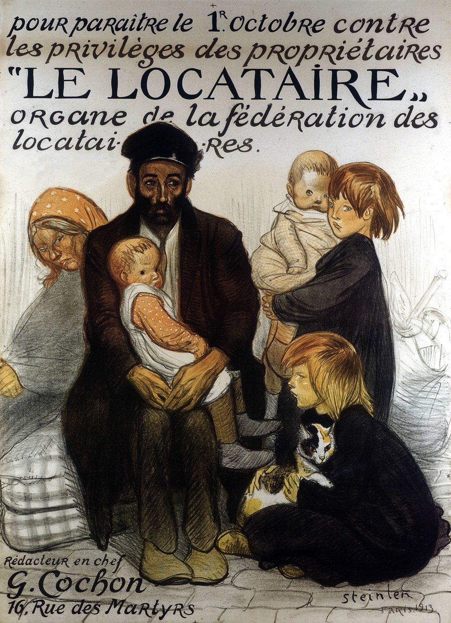 Cartaz de apresentação da Federação dos Lojistas, Paris 1913 (cartaz) de Théophile Alexandre Steinlen
