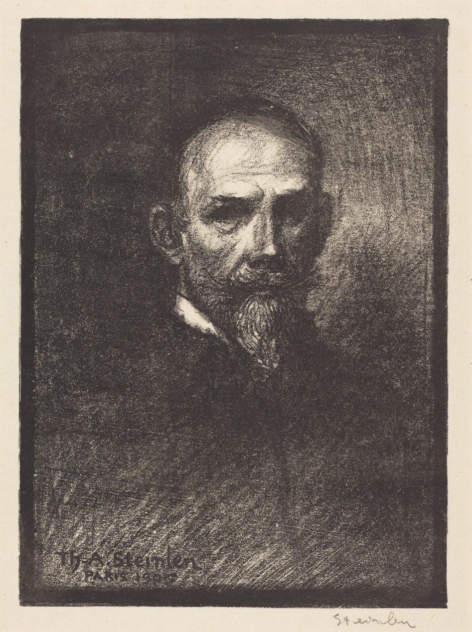 Autorretrato (Steinlen de frente, cabeça para a direita) de Théophile Alexandre Steinlen