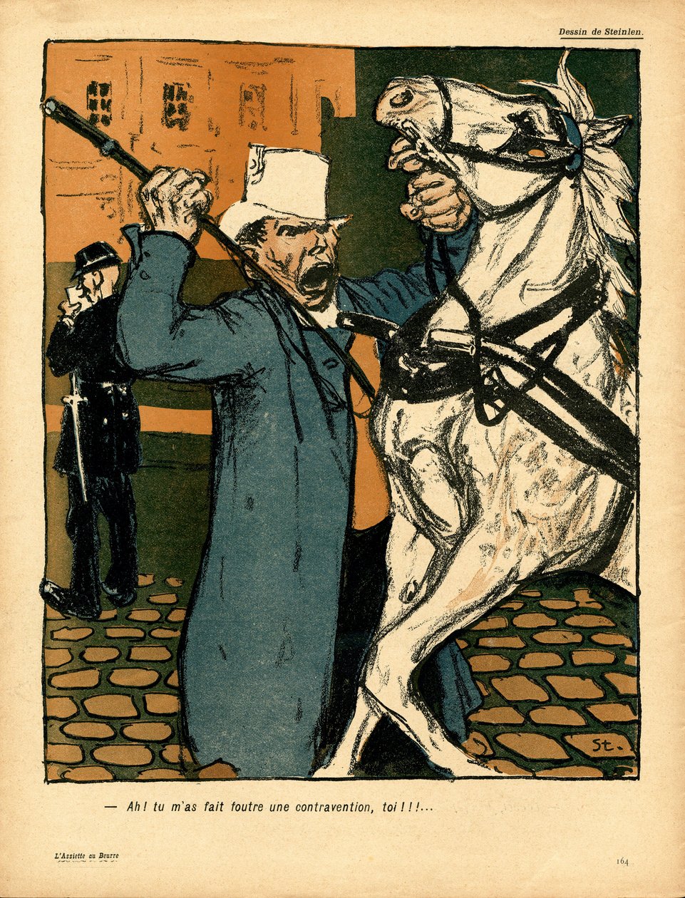 A Placa de Manteiga, Satirical em Cores de Théophile Alexandre Steinlen