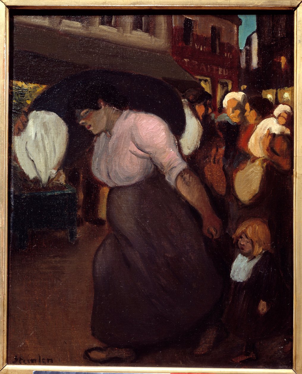 A máquina de lavar roupa. Pintura de Theophile Alexandre Steinlen (1859 - 1923), século XX. Óleo sobre tela. Vernon, Musee Poulain de Théophile Alexandre Steinlen
