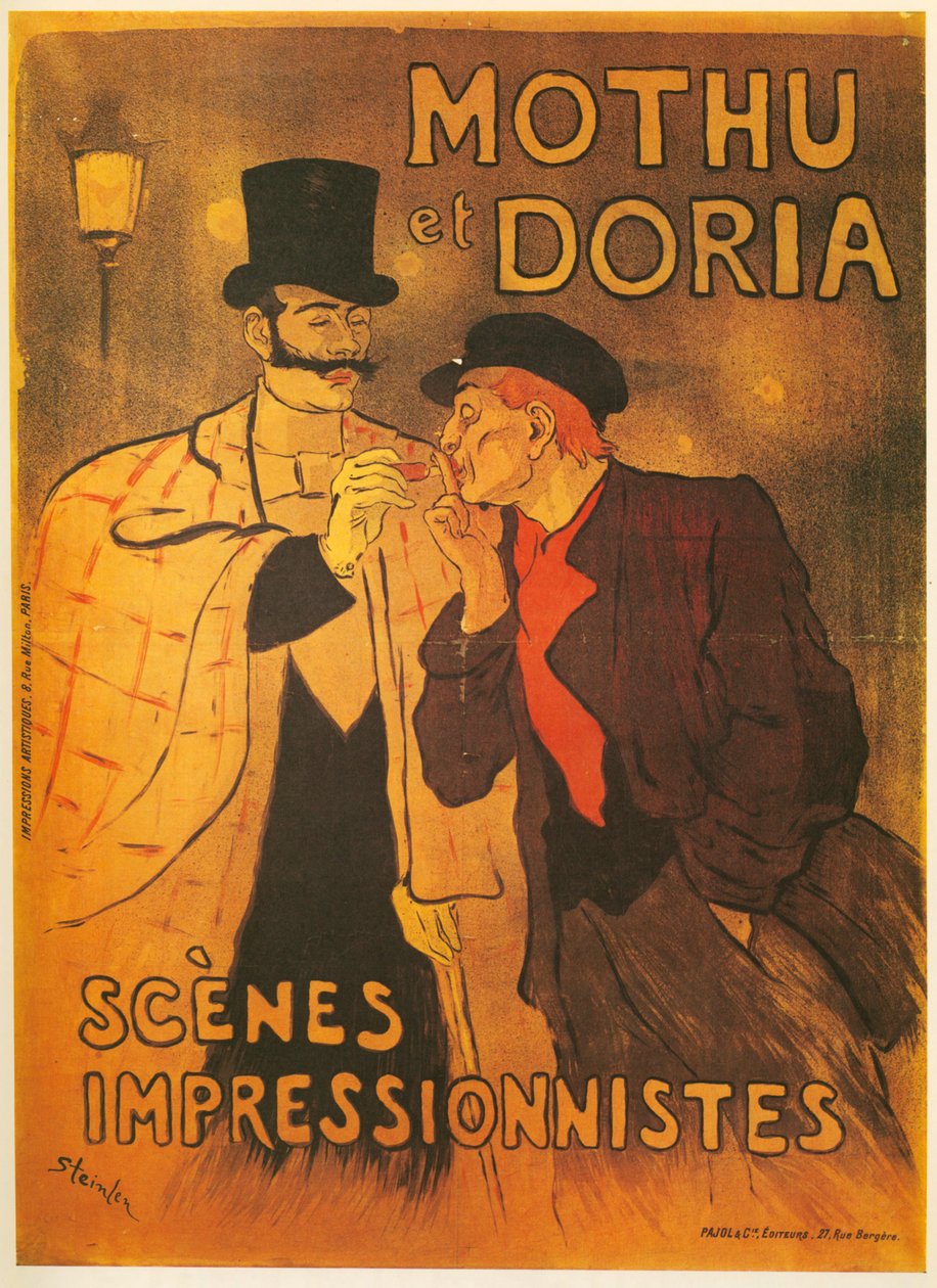 Theophile A. Steinlen: Mothu e Doria. Cenas impressionistas. França ... (litografia) de Théophile Alexandre Steinlen