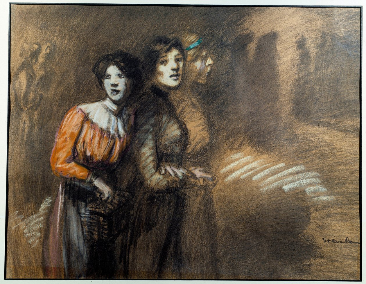 Três migalhas. Pintura de Theophile Alexandre Steinlen (1859-1923), século XX. Vernon, Musee Poulain de Théophile Alexandre Steinlen