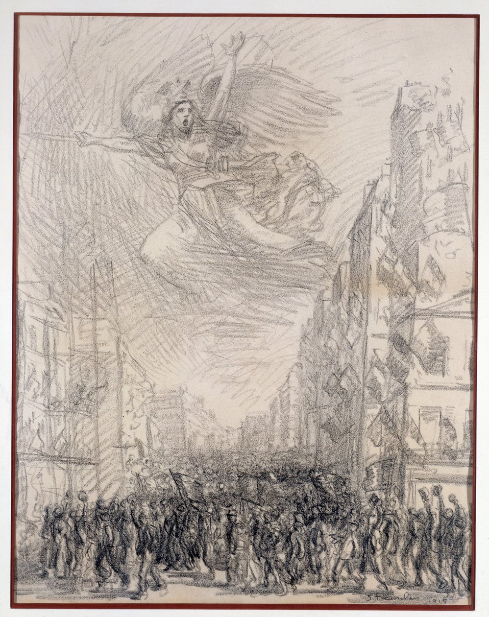 Victory ou Marseillaise Allegorie. Desenho de Theophile Alexandre Steinlen (1859-1923) 1915 Paris. B.N. de Théophile Alexandre Steinlen