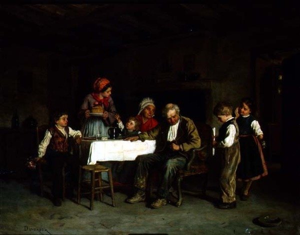 Uma Festa Surpresa (painel) de Theophile Emmanuel Duverger