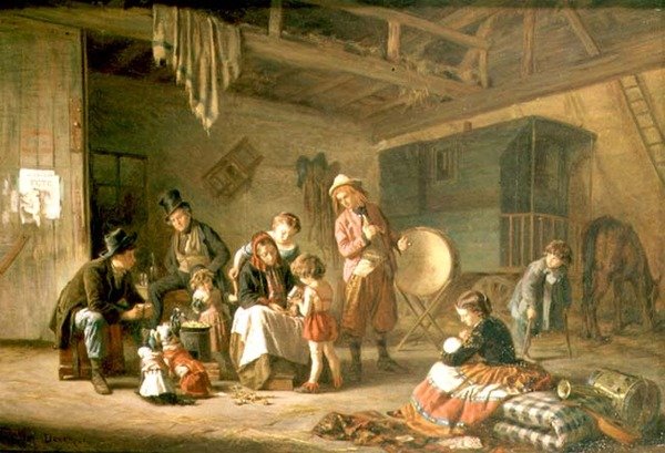 Os Jogadores de Carrinho de Passeio de Theophile Emmanuel Duverger