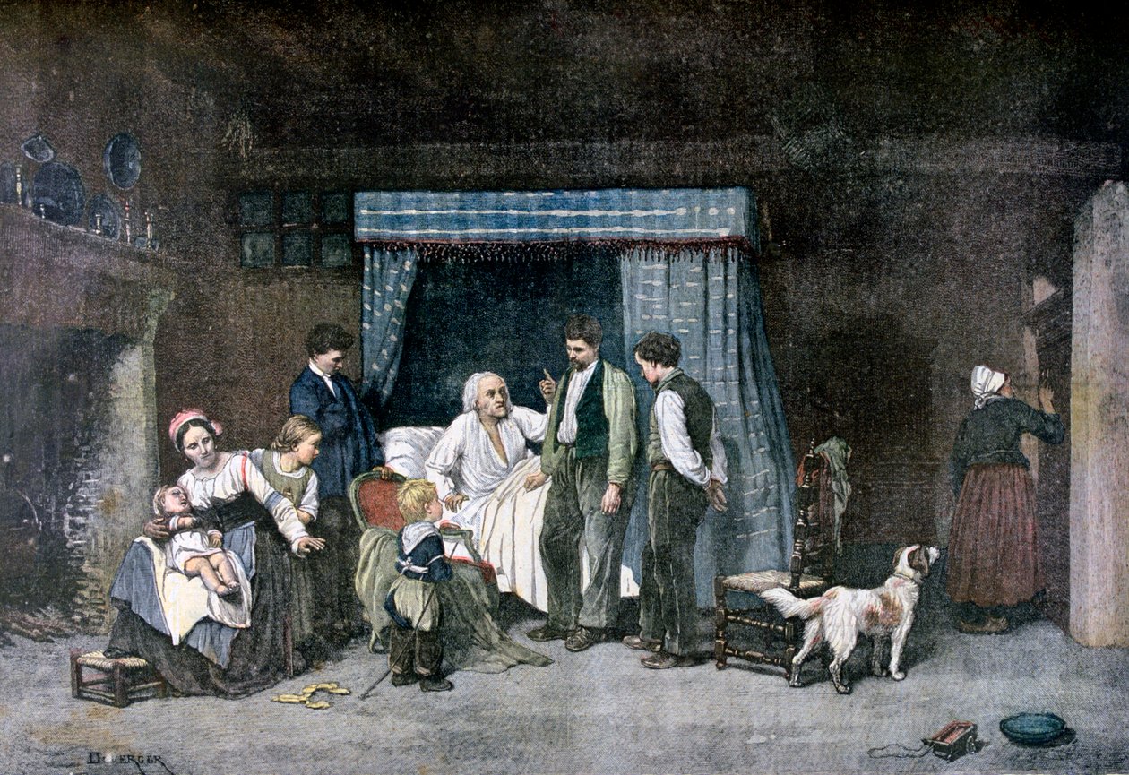 O trabalhador e seus filhos, 1892 de Theophile Emmanuel Duverger