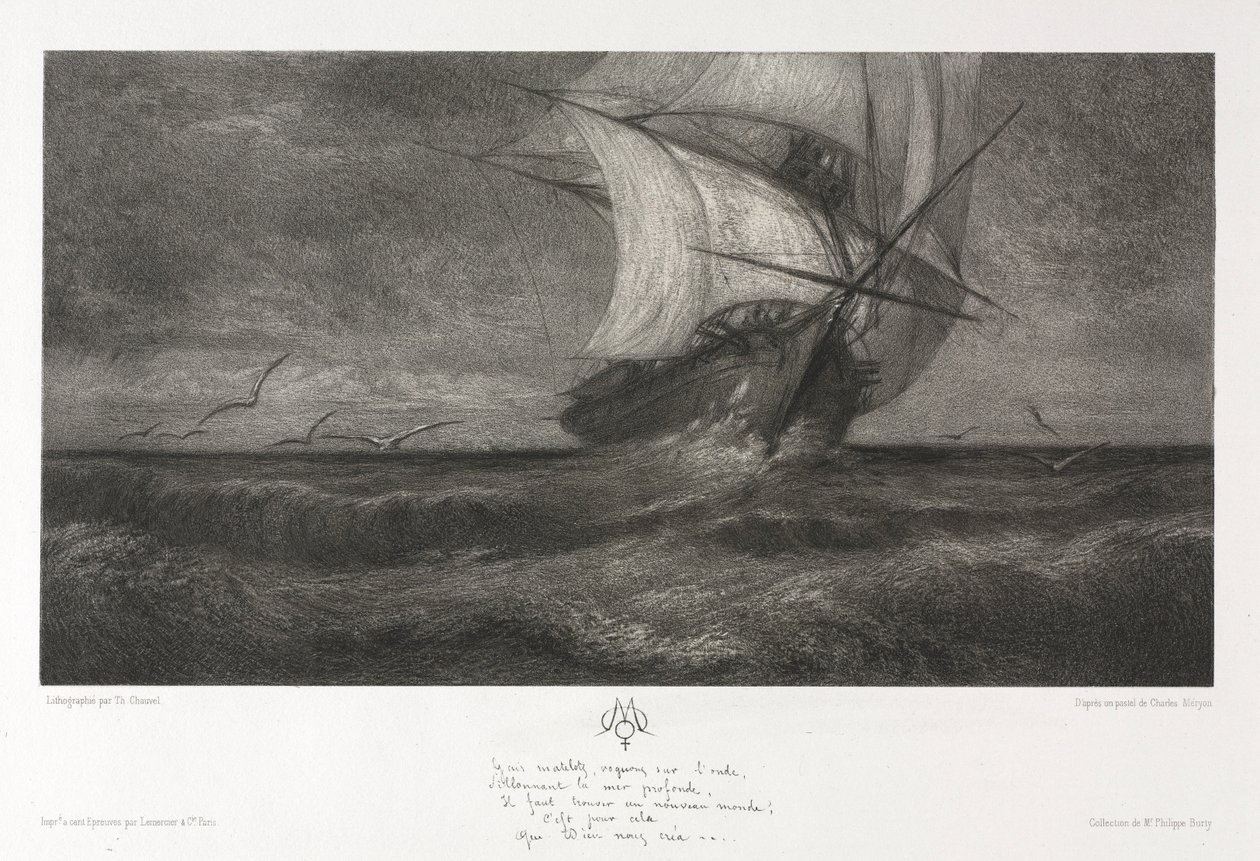 The Phantom Ship, ou On the Waves, 1872. de Theophile Narcisse Chauvel