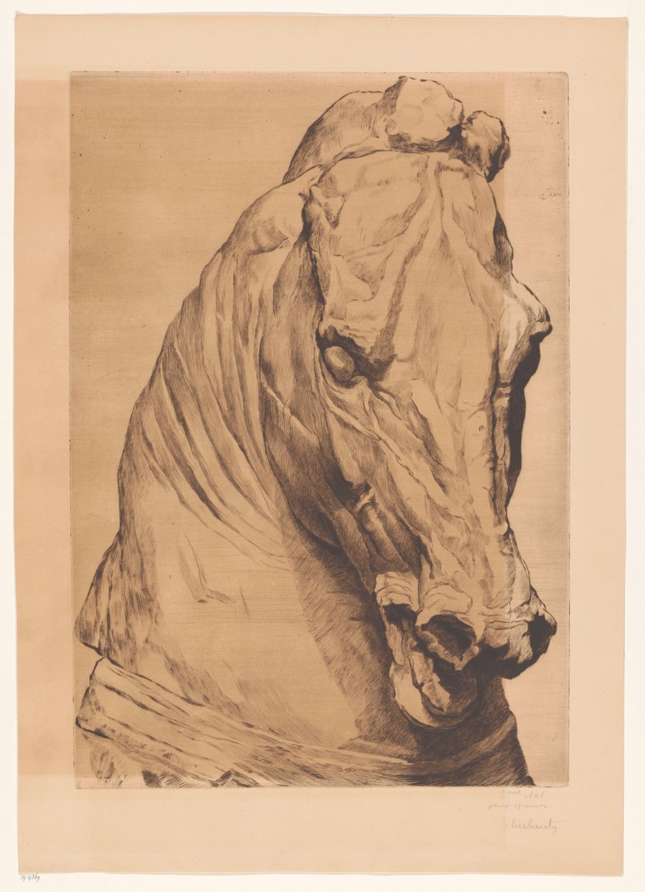 Cabeça de unicórnio de uma estátua antiga de Thiebautz (signed by artist)