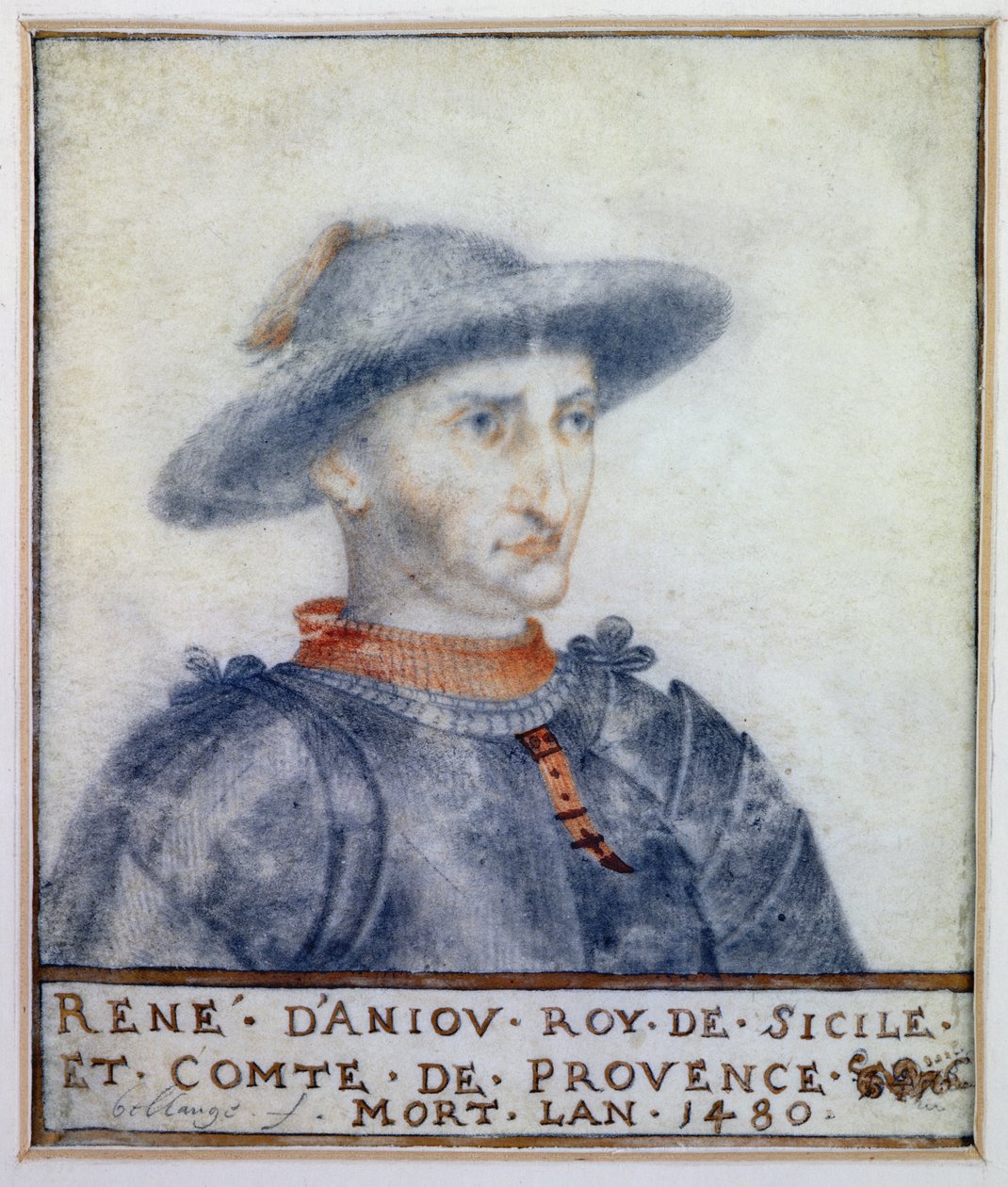 Retrato de René I (1409-80) Duque de Anjou de Thierry Bellange