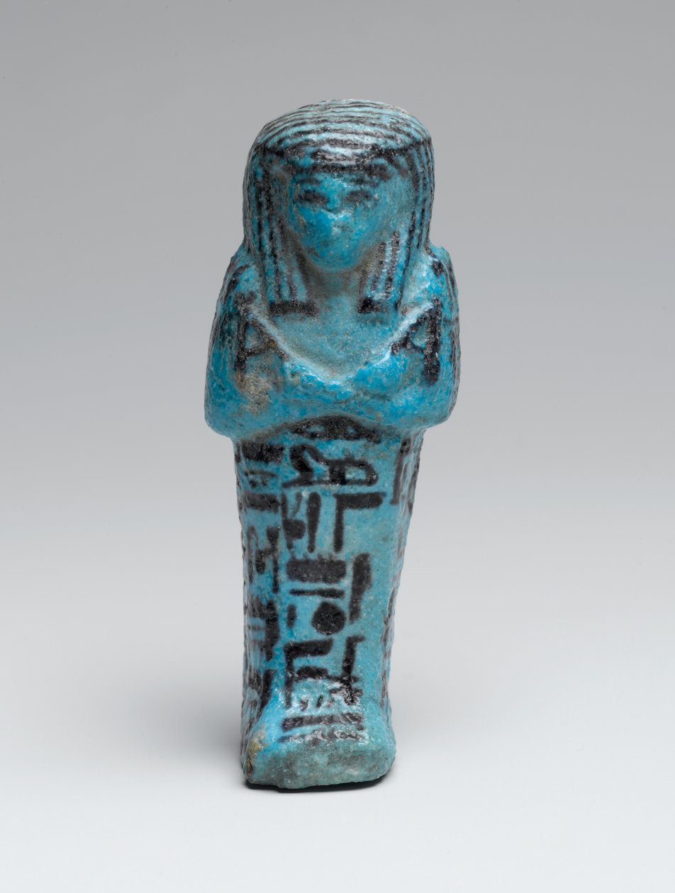Pequeno shabti do desenhista-chefe, Amen-em-opet, possivelmente de Deir el-Bahri, 21a-22a dinastia (faiança) de Third Intermediate Period Egyptian