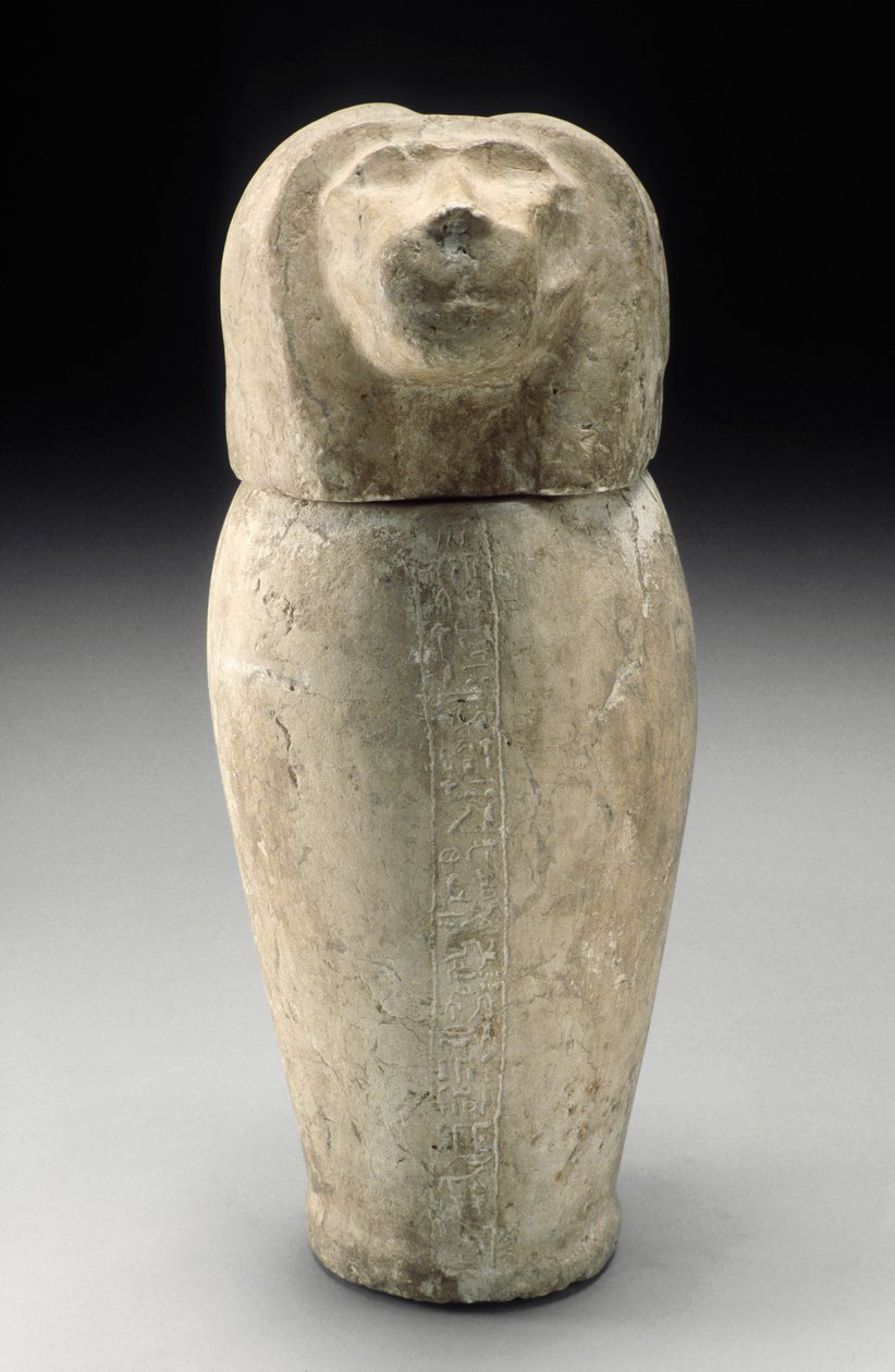 Frasco Canópico com Cabeça Cinocefálica (calcário) de Third Intermediate Period Egyptian