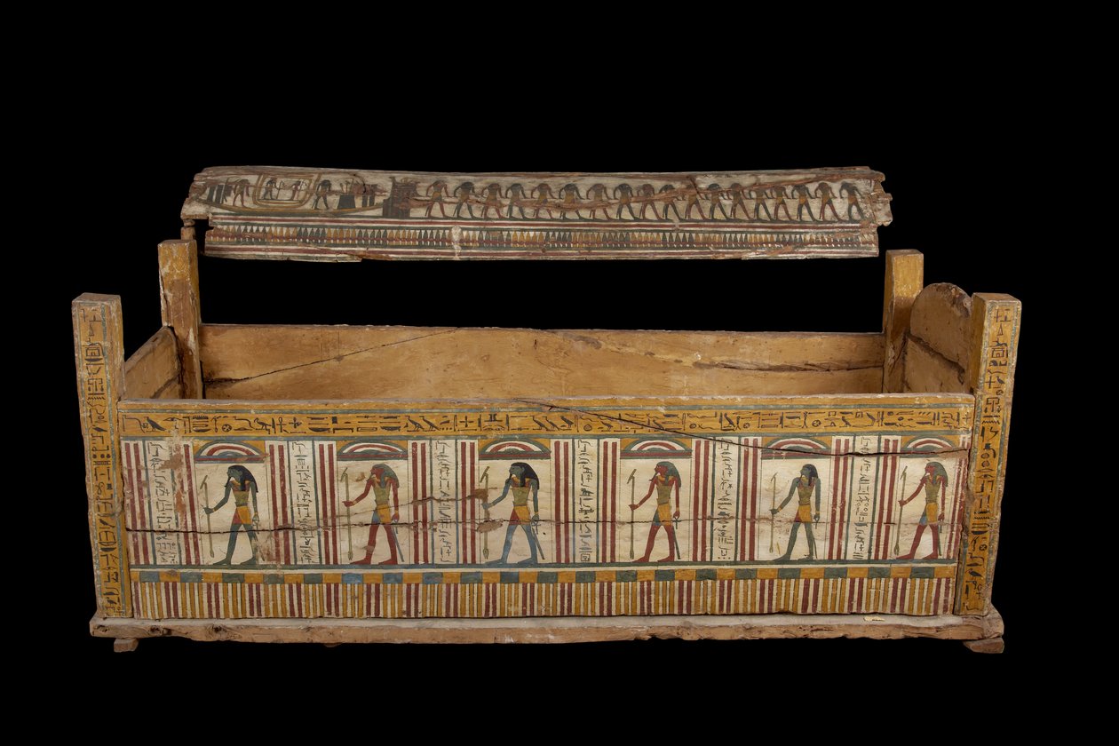 Caixão Djeddjehutefankh (madeira e osso) de Third Intermediate Period Egyptian