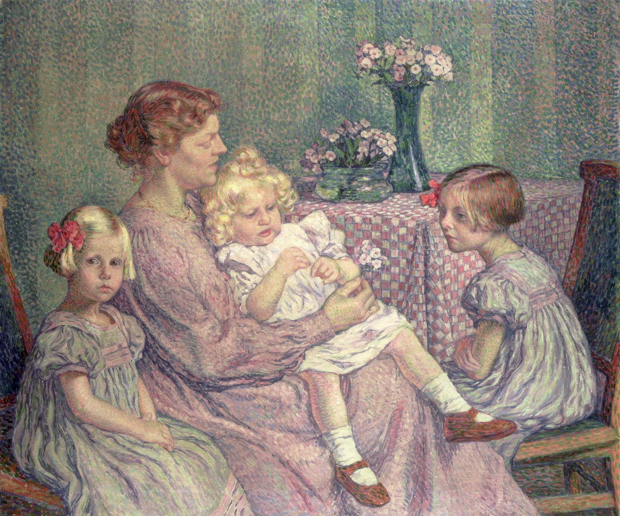 Madame van de Velde e seus filhos, 1903 de Théo van Rysselberghe