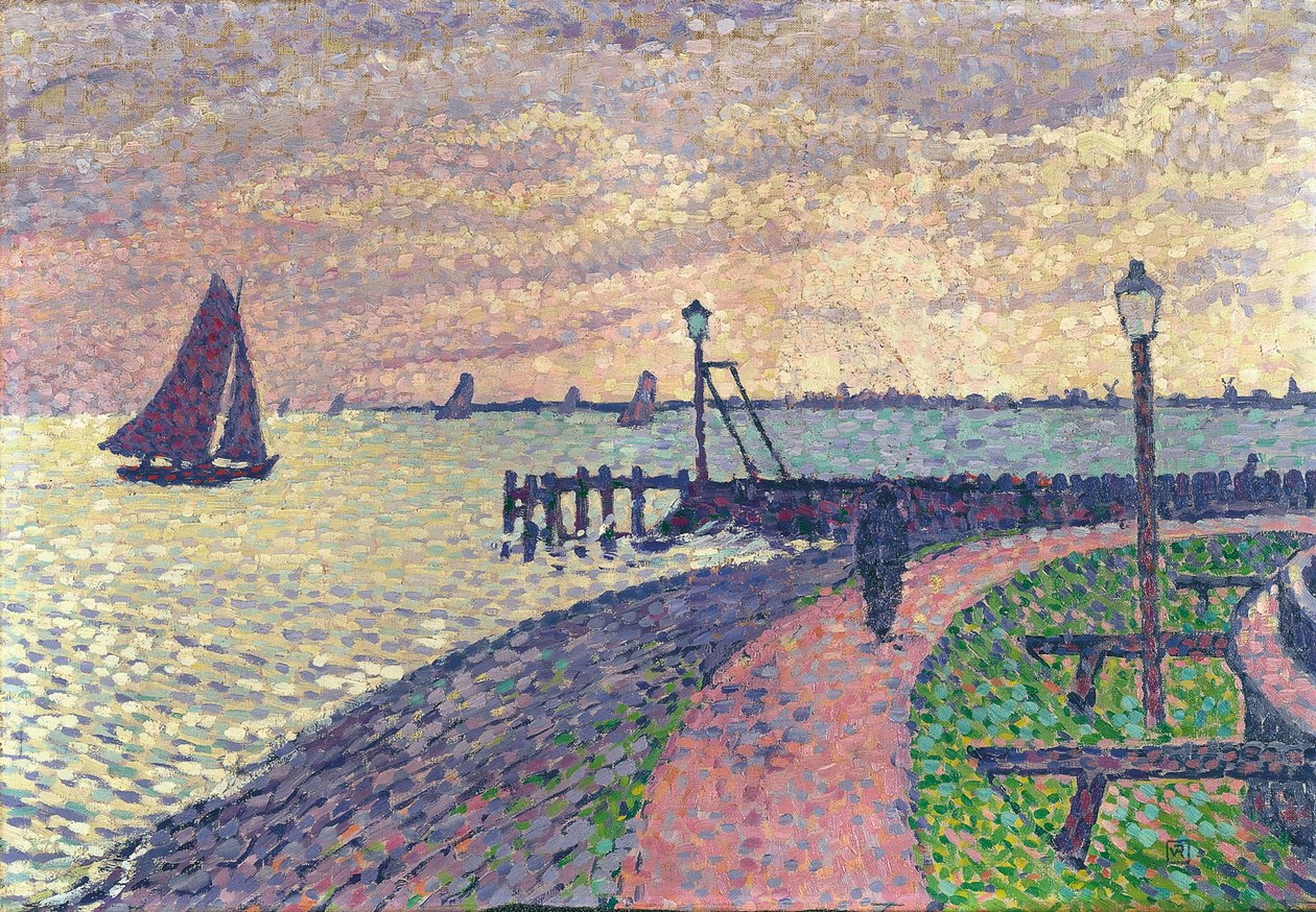 Entrada para o porto de Volendam de Théo van Rysselberghe