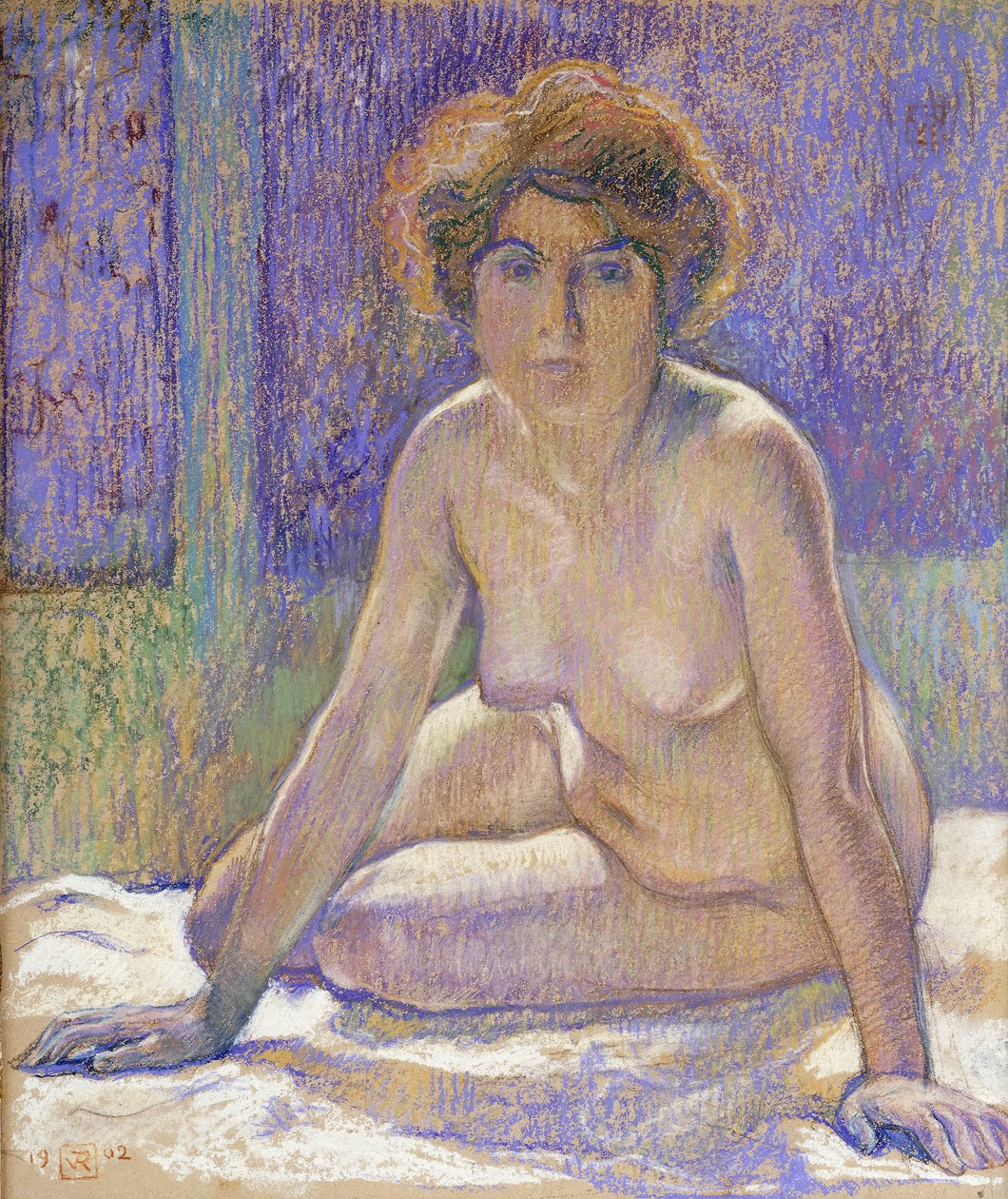 Mulher Nua Sentada, c.1912 de Théo van Rysselberghe