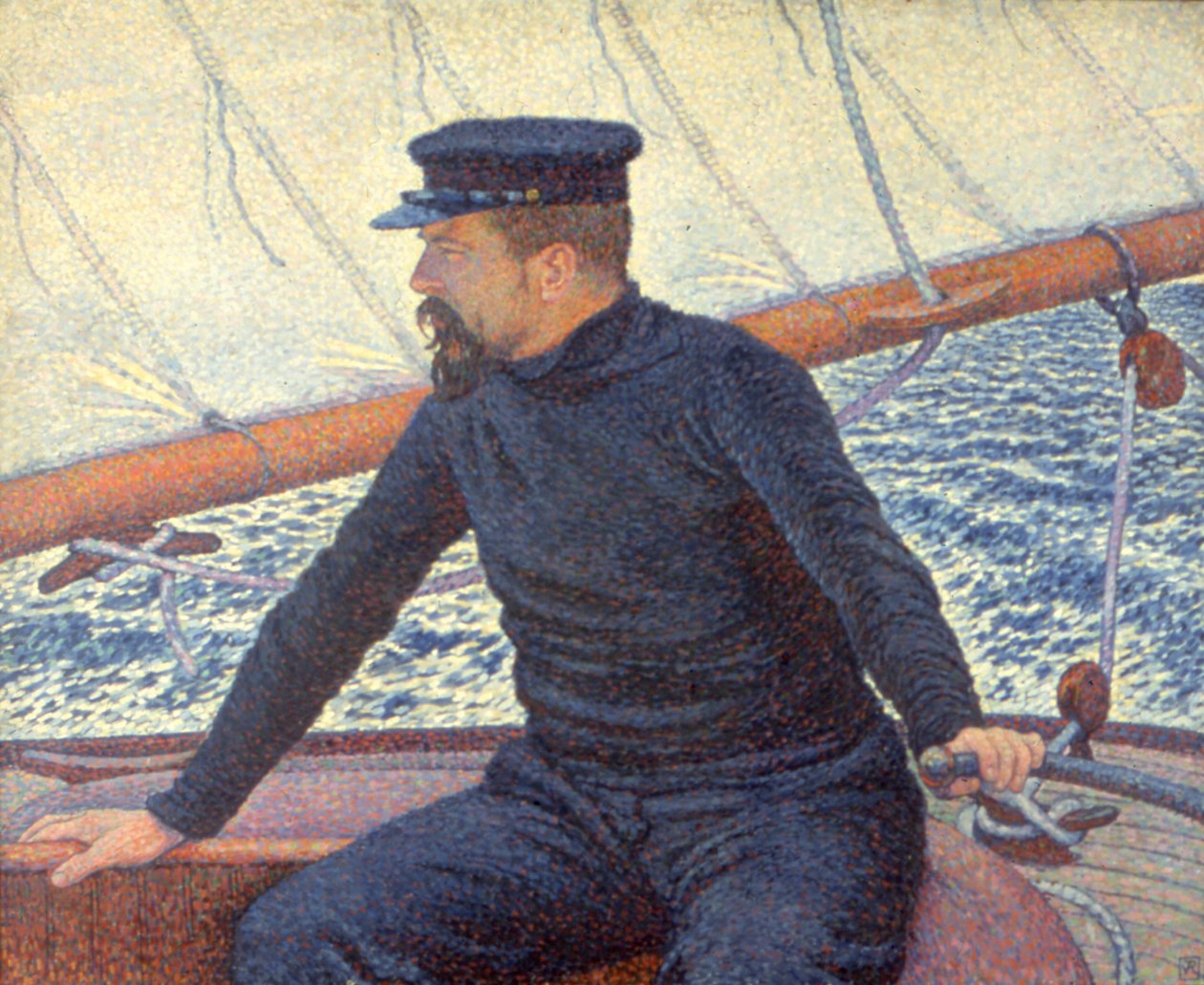 Paul Signac em seu barco de Théo van Rysselberghe