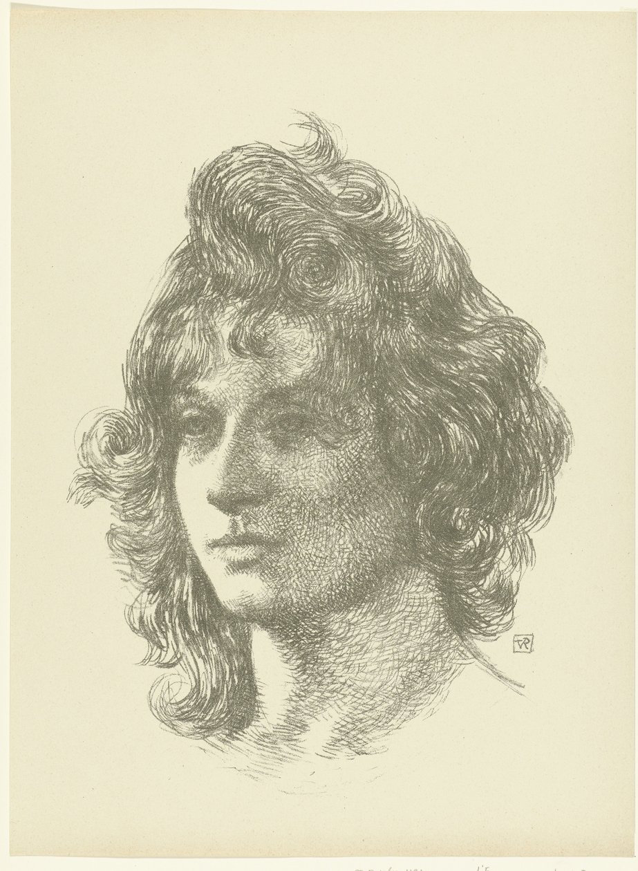 Portret van jonge vrouw Estudo da cabeça de uma jovem O Julgamento (título da série) de Théo van Rysselberghe
