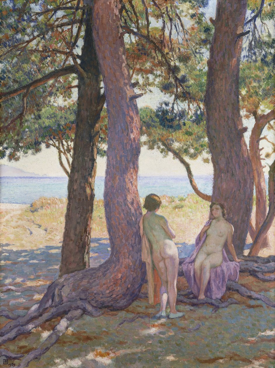 Dois nus sob pinheiros; Dois nus sob os pinheiros, 1925 de Théo van Rysselberghe