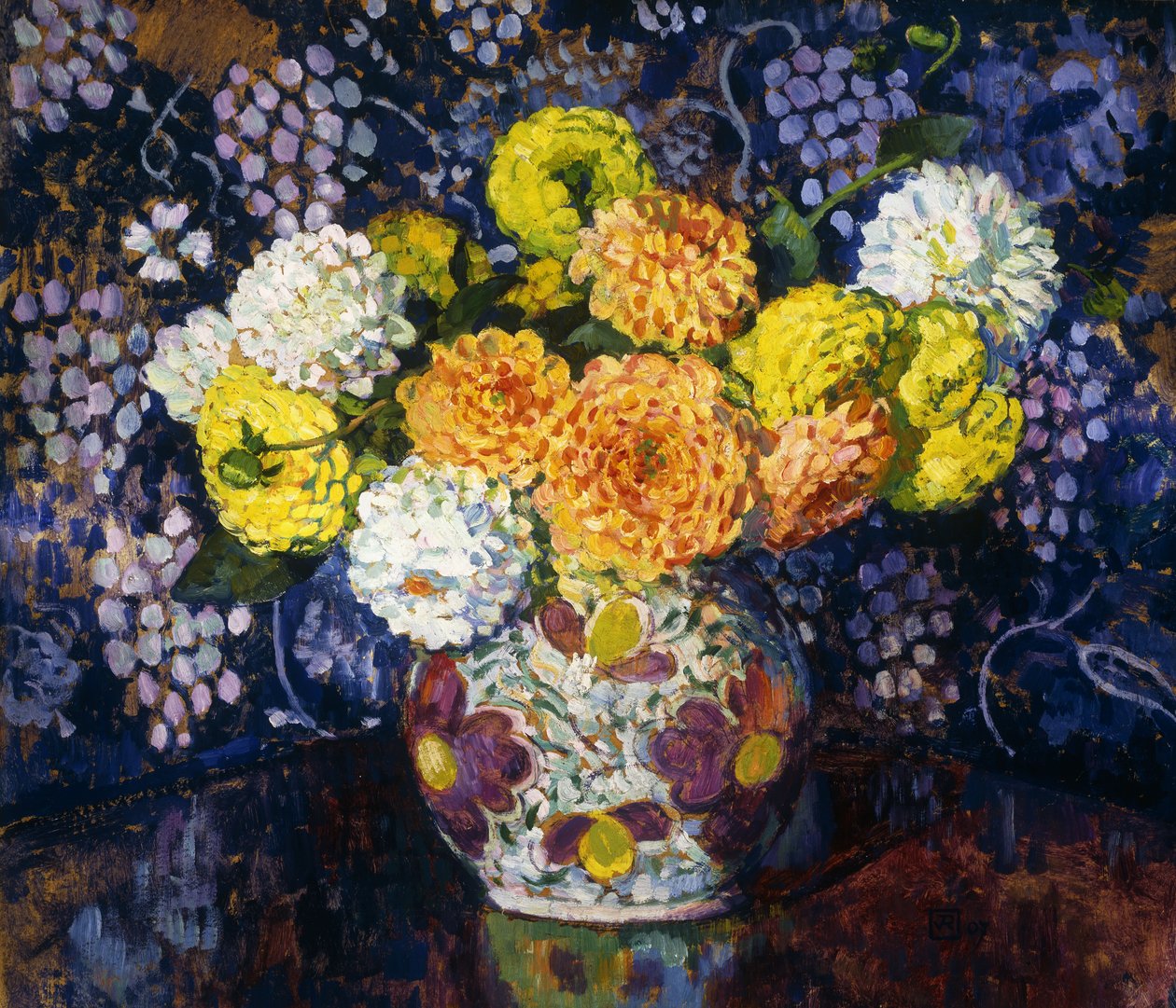 Vaso de flores; Vaso de flores, 1907 de Théo van Rysselberghe