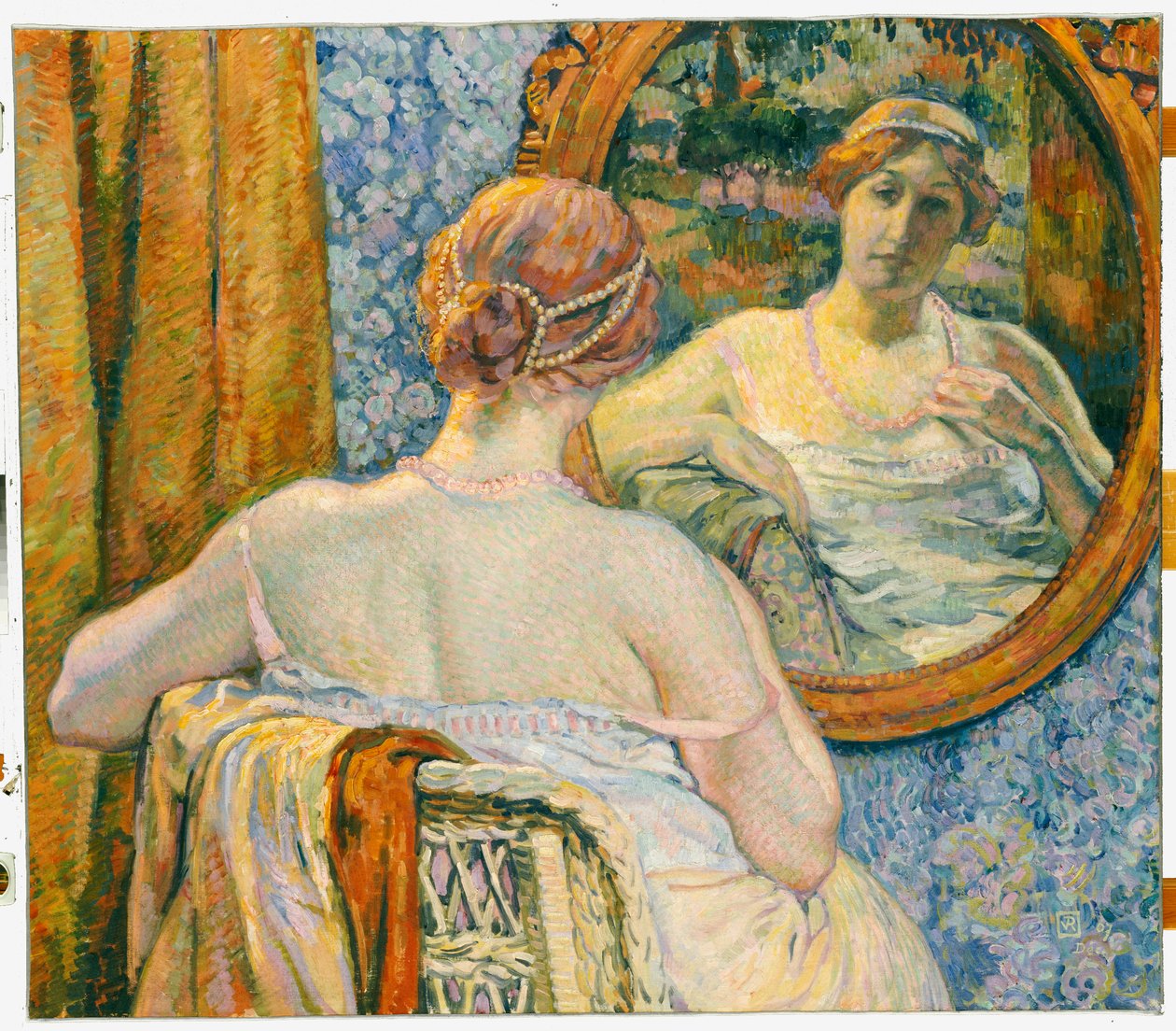 Mulher no espelho, 1907 de Théo van Rysselberghe