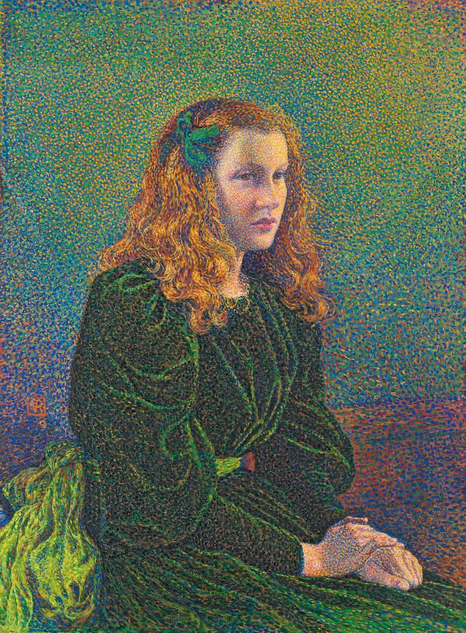 Jovem de vestido verde, 1893 de Théo van Rysselberghe