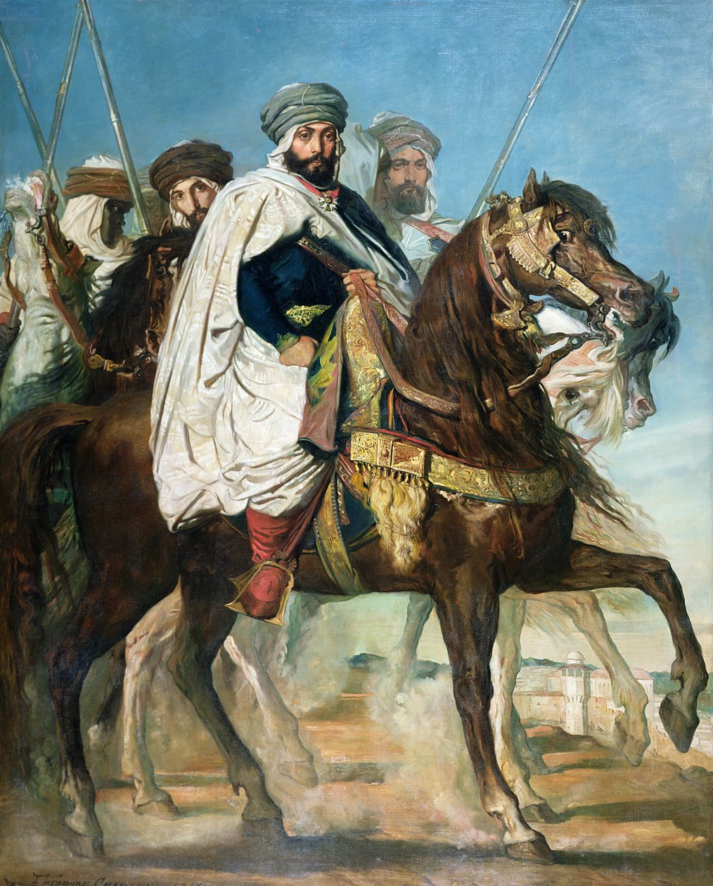 Ali Ben Ahmed, o último califa de Constantino, com sua comitiva fora de Constantino, 1845 de Théodore Chassériau