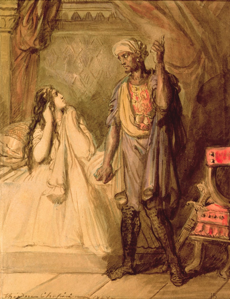 Desdêmona e Otelo, 1847 (guache) de Théodore Chassériau