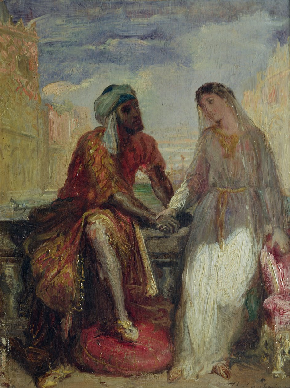 Otelo e Desdêmona em Veneza, 1850 de Théodore Chassériau
